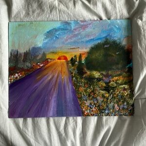 Impressionist style canvas painting